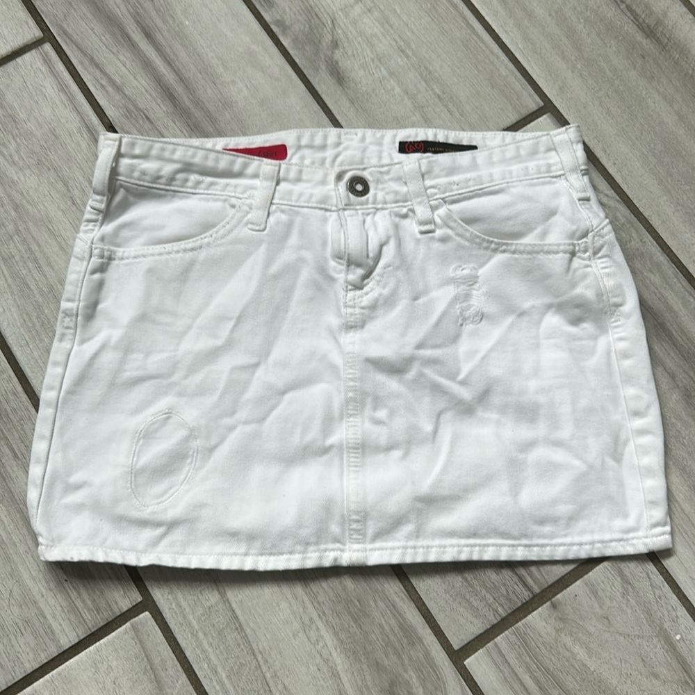 Ag 25 white denim skirt the legend